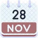 Calendario Noviembre Veintiocho Icono