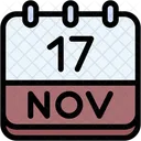 Calendario Novembro Dezessete Ícone