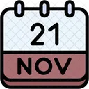 Calendario Noviembre Veintiuno Icono