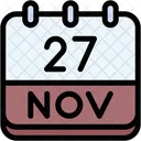 Calendario Noviembre Veintisiete Icono