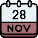 Calendario Noviembre Veintiocho Icono