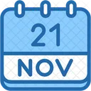 Calendario Noviembre Veintiuno Icono