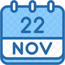 Calendario Noviembre Veintidos Icono