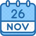 Calendario Noviembre Veintiseis Icono