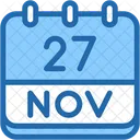 Calendario Noviembre Veintisiete Icono