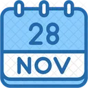 Calendario Noviembre Veintiocho Icono