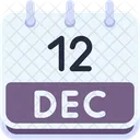 Calendario Diciembre Doce Icono