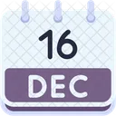 Calendario Dezembro Dezesseis Ícone