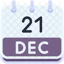 Calendario Diciembre Veintiuno Icono