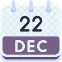 Calendario Diciembre Veintidos Icono