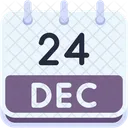 Calendario Diciembre Veinticuatro Icono