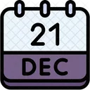 Calendario Diciembre Veintiuno Icono