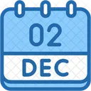 Calendario Diciembre Dos Icono