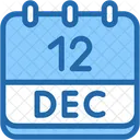 Calendario Diciembre Doce Icono