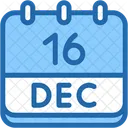 Calendario Dezembro Dezesseis Ícone