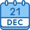 Calendario Diciembre Veintiuno Icono