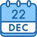 Calendario Diciembre Veintidos Icono