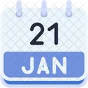 Calendario Enero Veintiuno Icono