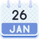 Calendario Enero Veintiseis Icono