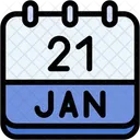 Calendario Enero Veintiuno Icono