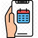 Calendario Mano Sosteniendo El Telefono Fecha Icono