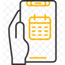 Calendario Mano Sosteniendo El Telefono Fecha Icono