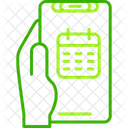 Calendario Mano Sosteniendo El Telefono Fecha Icono