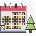 Calendario Arbol Navidad Icono