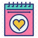 Calendario Coracao Amor Ícone