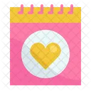 Calendario Coracao Amor Ícone