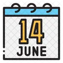 Calendar June World Blood Donor Day Icon