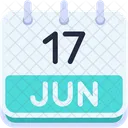 Calendario Junho Dezessete Ícone