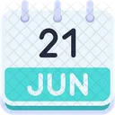 Calendario Junio Veintiuno Icono