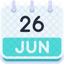 Calendario Junio Veintiseis Icono