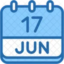 Calendario Junho Dezessete Ícone