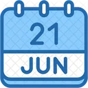 Calendario Junio Veintiuno Icono