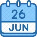 Calendario Junio Veintiseis Icono