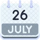 Calendario Julio Veintiseis Icono