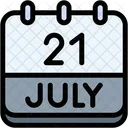 Calendario Julio Veintiuno Icono