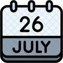 Calendario Julio Veintiseis Icono