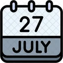 Calendario Julio Veintisiete Icono