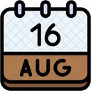 Calendario Agosto Dezesseis Ícone