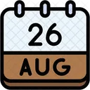 Calendario Agosto Veintiseis Icono