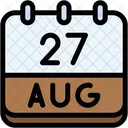 Calendario Agosto Veintisiete Icono