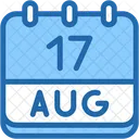 Calendario Agosto Dezessete Ícone