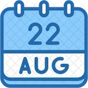 Calendario Agosto Veintidos Icono