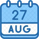 Calendario Agosto Veintisiete Icono