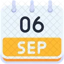 Calendario Setembro Seis Ícone