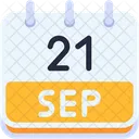 Calendario Septiembre Veintiuno Icono