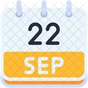 Calendario Septiembre Veintidos Icono